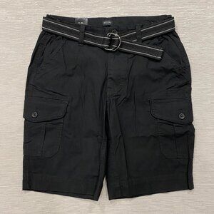 Buffalo David Bitton Cargo Shorts Mens 30 x 10" Black Belted Ripstop Pockets